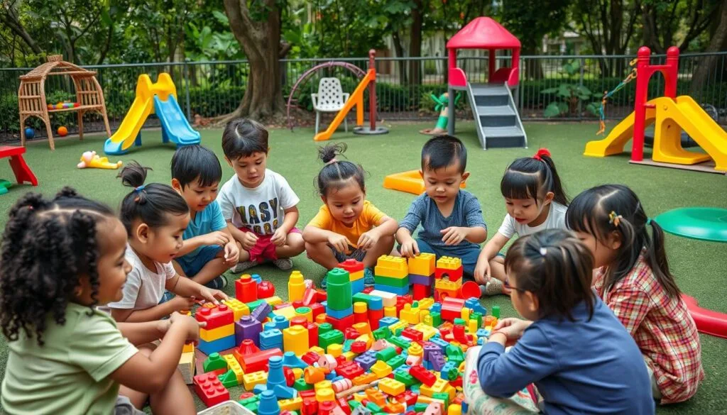 Children engaging in cognitive play
